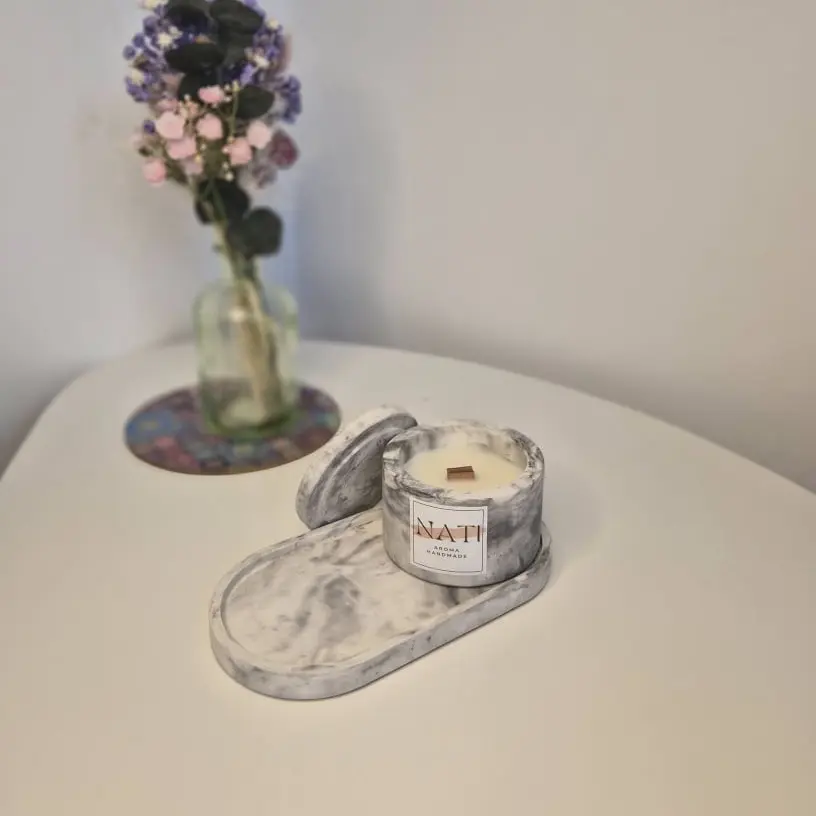 Nati Aroma Handmade 100% Soy Candles with Tray